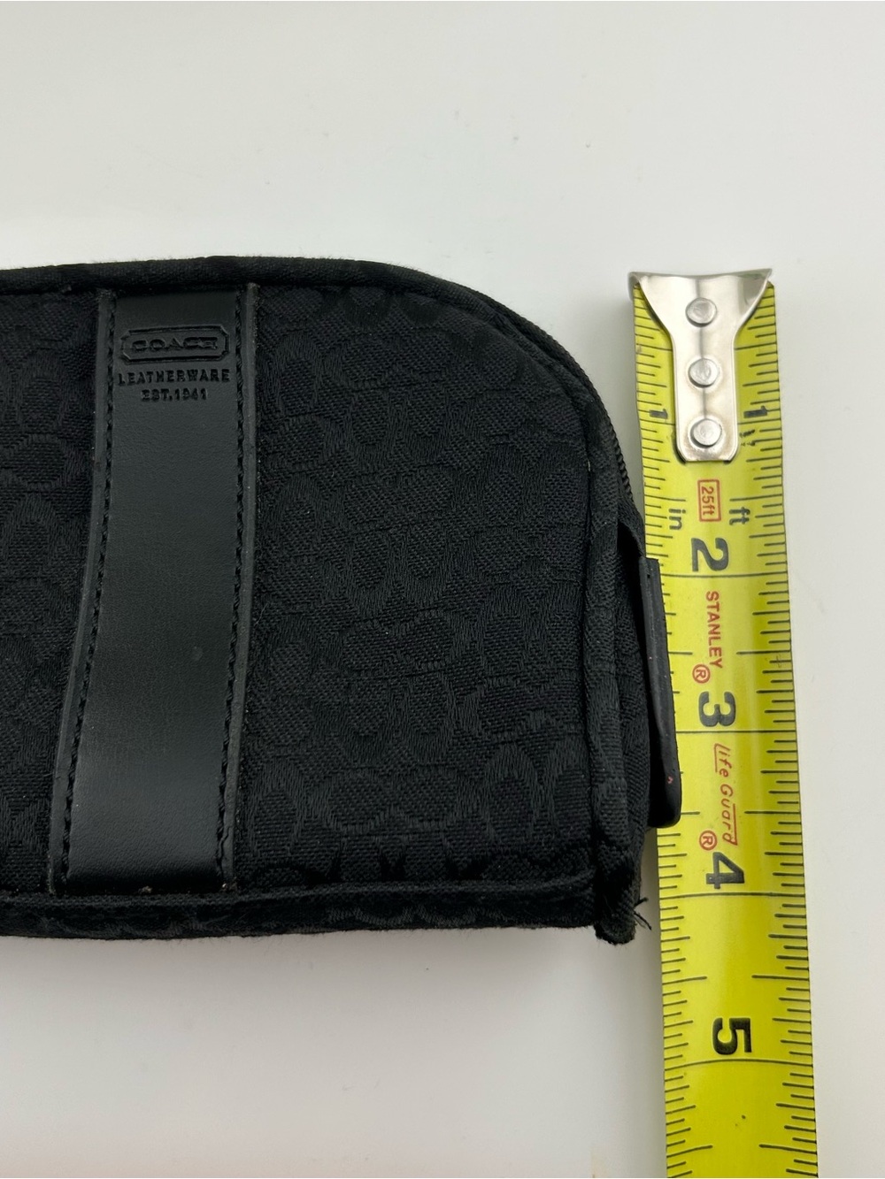 NWT Coach Mini Sig Black Zip Cosmetic Pouch Canvas Leatherware Style 2310 - Picture 16 of 16